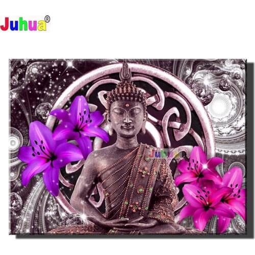 5D DIY Diamond Painting"Lily Buddha"Full Square Round Drill Religion Art Diamond Mosaic Handwork Embroidery Home Decor
