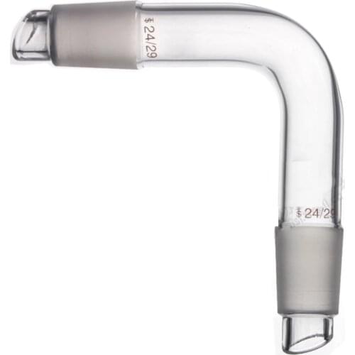90 Curved Transparent Glass Distillation Adapter Distillation Pipe Joint Size 24/29 Laboratory Chemical Equipment