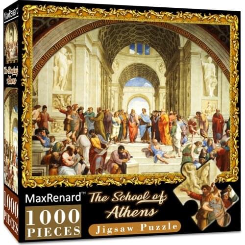 DIY Puzzle Game Toys Gifts 75*50cm Academy of Athens 1000 Pieces Paper Jigsaw Puzzles Educational Intellectual Decompressing
