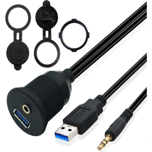 Car panel dashboard USB 3.0 AUX extension cable
