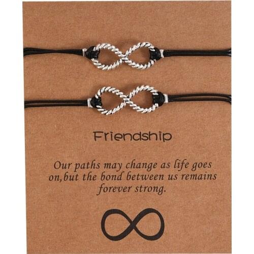 Charm New Friendship Card Bracelet Creative Personality Alloy 8-character Adjustable Good Friend Bracelet Bracelet Set Women