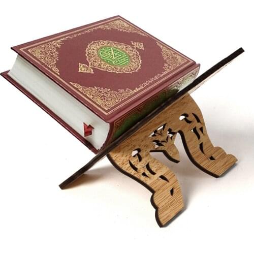 Wooden Desk Storage Rack Eid Al-Fitr Islamic Book Shelf Bible Frame Kuran Quran Koran Holy Book Stand Holder Home Decoration