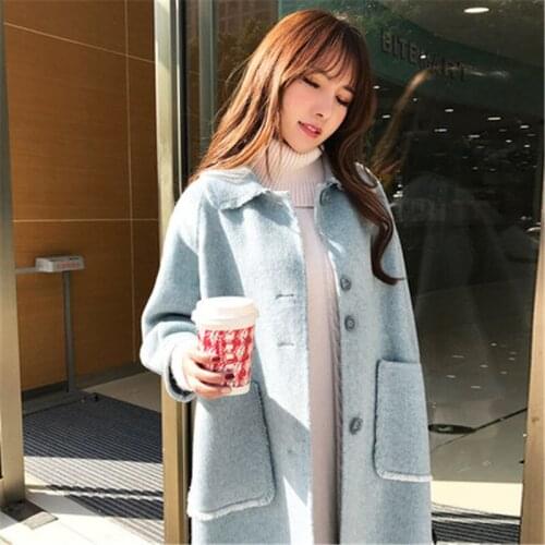Retro double-faced Cashmere Coat womens mid-length Autumn Winter 2020 new loose Woolen Coats Jackets B538