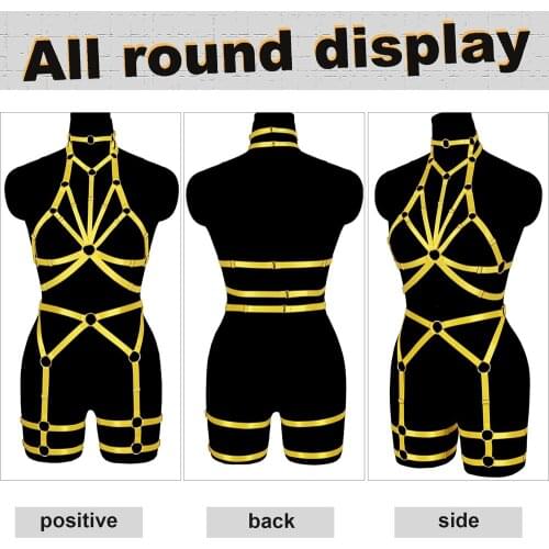 Erotic Body Harness Fashion Strappy Cage Bra Bondage Gothic Sexy Women Lingerie Set Punk Adjust Stockings Harajuku Sword Belt