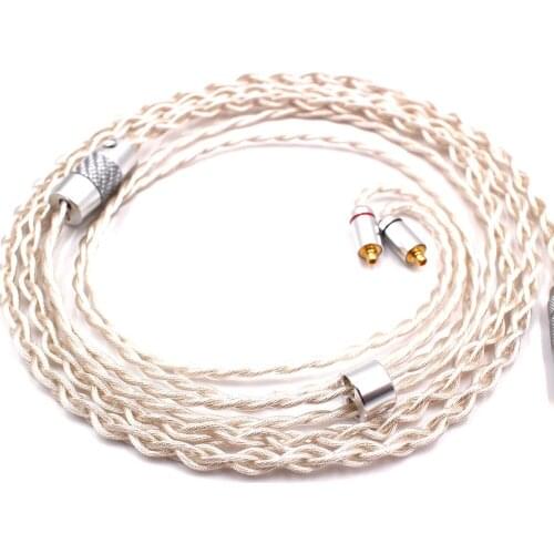 FENGRU DIY 1.2M 7N Silver plated single crystal copper MMCX Upgrade cable For UE900 Shure pin series (535/215 etc.)