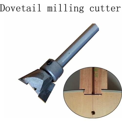 Dovetail milling cutter Woodworking milling cutter Milling cutter for connecting neck and body of guitar trimming machine 6.35mm