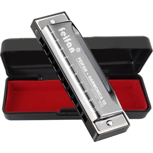 10 Holes and 24 Holes Harmonica Key of C Mouth Ogan Woodwind Musical Instrument With Hard Case For Beginners and Professionals