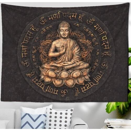 Buddha Tapestry Wall Hanging Meditator Seven Chakras Indian Bohemian Style Mandala Tapiz Hippie Home Decor