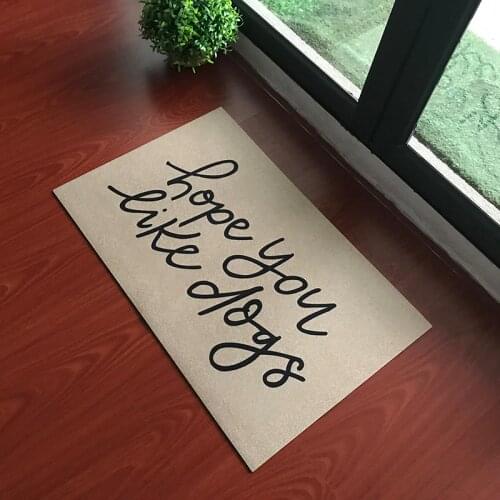 Funny Letter Custom Welcome Mats for Front Door Hope You Like Dogs Indoor Decor Non-slip Mat Doormat Machine Washable Fabric