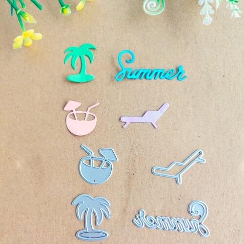 Summer combined coconut recliner beverage decoration metal cutting die stamping die new paper jam