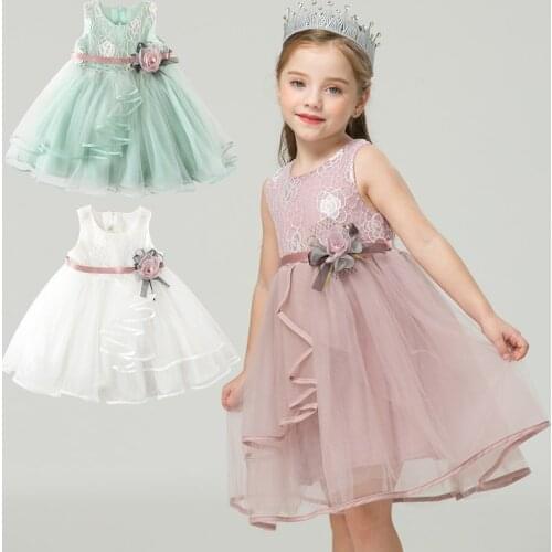 Summer Brand 2018 Princess Girl Dress Red Kids Clothes Dresses for Girl Children Clothing Teenager Party Costumes 2 3 4 5 6 Year