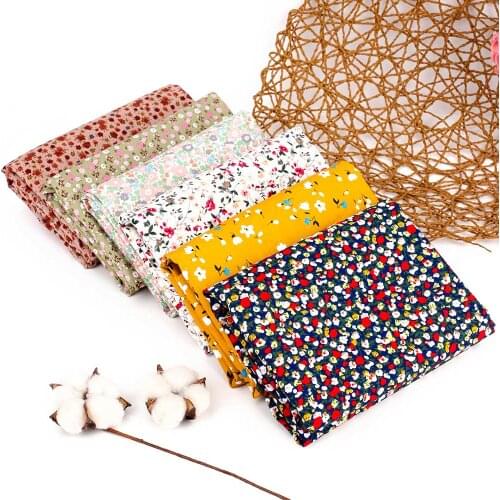 Small Flower Printing 100% Cotton Fabric Handmade DIY Material Sewing Sheets Bag Clothing Masks Making Material 45*145cm/pc