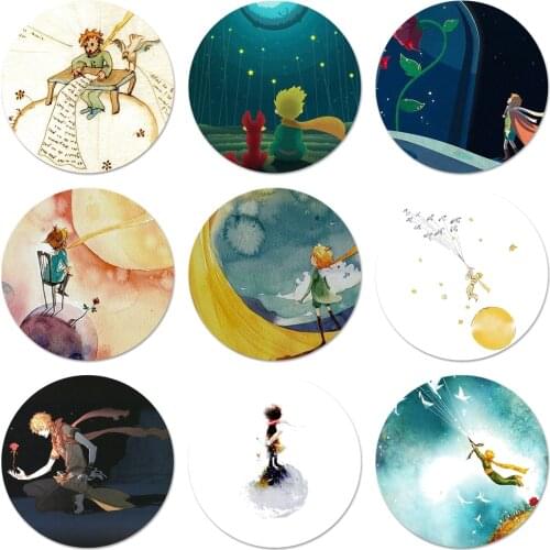 Little Prince Watercolor Art Icons Pins Badge Decoration Brooches Metal Badges For Backpack Decoration 58mm