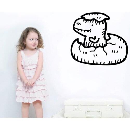 Wall Decal Vinyl Sticker T rex Tyrannosaurus Rex Cartoon Baby Dinosaur Egg Nursery Baby Girl Boy Kids Room Decor Jurassic WW-325
