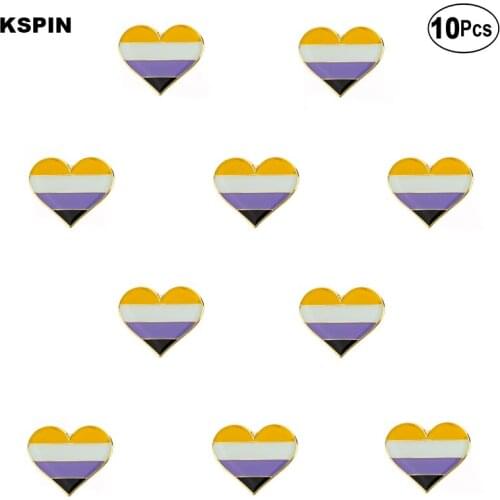 Nonbinary Flag Brooches Lapel Pin Flag badge Brooch Pins Badges 10Pcs a Lot
