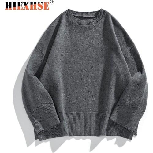 New 2020 Oversized O-Neck Sweater Men Casual Autumn Winter Warm Sweater Pullover Male Solid Knitted Male Sweaters Lovers