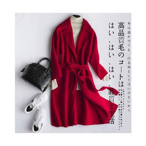 New Fashion Double-sided Woolen Wool Coat Womens Mid-length Woolen Coat Zero Cashmere In Autumn and Winter