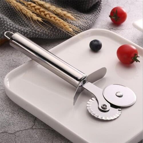 Double Roll Pizza Stainless Steel Knife Pasta Cutter Pasta Pasta Round Lace Pizza Wheel Kitchen Tools