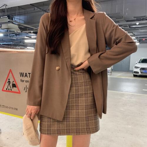 Autumn Korean Style 2020 New Stylish Thin Loose Fashion Versatile Long Sleeve Small Business Suit Coat Women Chic Suit