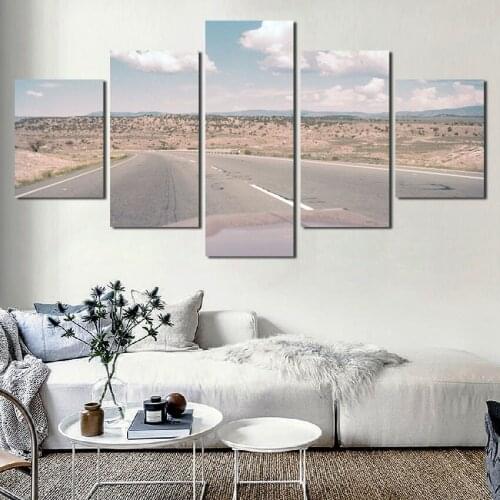 Landscape Painting 5Pcs Wall Art Decoration Road Scenery Poster Canvas Modular Printing Decoration Decorative Painting