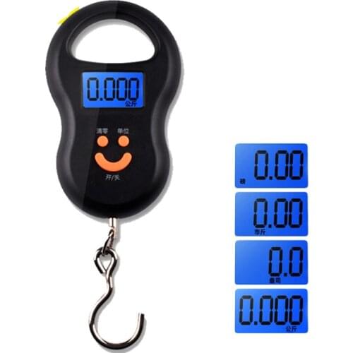 Portable Hanging 50Kg /10g LCD Digital Blue Backlight Fishing Pocket Scales Luggage Hook Scale Digital Scales Portable Hanging