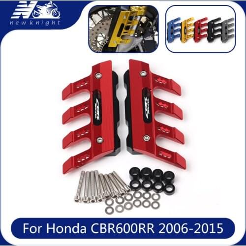 With Logo For Honda CBR600RR 2006-2015 2014 Motorcycle Accessories CNC Aluminum Front Mudguard Anti-Drop Slider Protector Cover