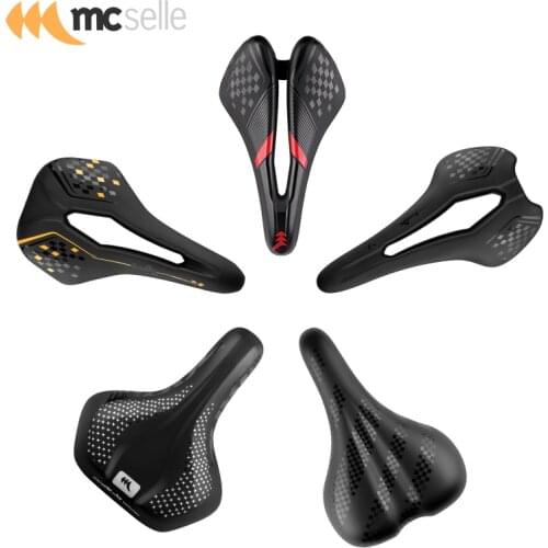 Bicycle Seat Saddle Road off-Road E-bike Saddles MCSELLE Women Men Ultralight Breathable Soft Seat Cushion