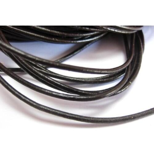 32.8 feet Coffee Round Real Leather Jewelry Cord 2mm
