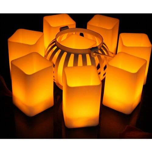LED Flameless Candles Pack of 12 pcs Square Electric LED Candle Tea Light For Bars Wedding Holiday
