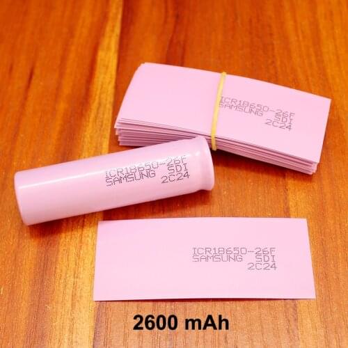 100pcs/lot Lithium Battery Skin PVC Plastic Jacket 18650 Battery Heat Shrinkable Tube Shrink Film 2600MAH