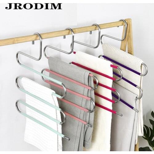 5 Layers Pants Hangers Holders Trousers Hanger Storage Rack Clothes Hanger Wardrobe Closet Organization Clothing Hangers