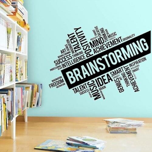 Vinyl Wall Decals Poster Quote Office Brainstorming Space Business Words Cloud Interior DIY Stickers Home Decor Murals DW7563