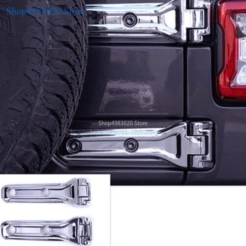 Exterior Accessories For Jeep Wrangler SUV 2018 2019 ABS Chrome Rear Door Gate Hinge Decoration Cover Trim Sticker Car Styling