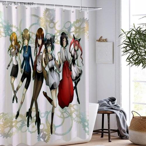 Steins;Gate Shower Curtain 3D Print Japan Game Cartoon Bathroom Curtains Polyester Fabric Bath Home Anime Bath Curtain Decor