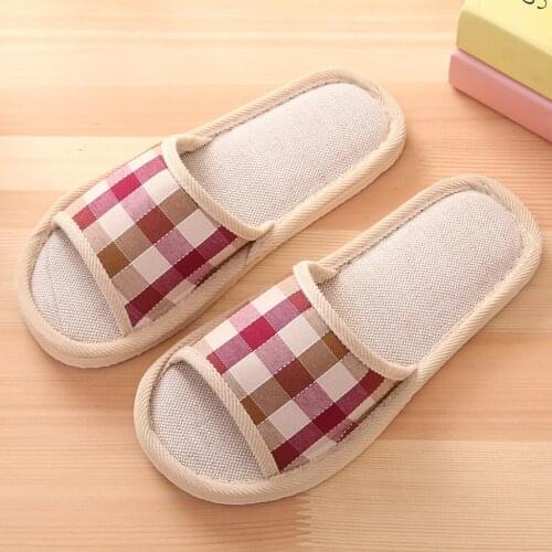 Women Winter Warm Home Slipper Fashion Casual Couples Gingham Plaid Home Slippers Indoor Floor Flat Shoes Womens Slippers