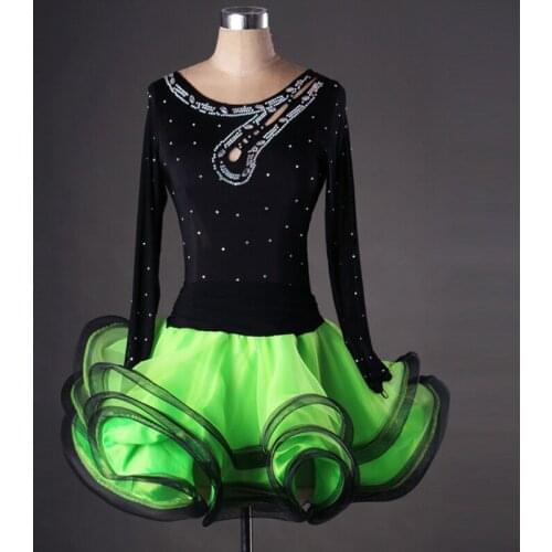 2017 ballroom Dance Latin dance diamond dress clothes adult female Latin dance competition clothes new costumes free shipping