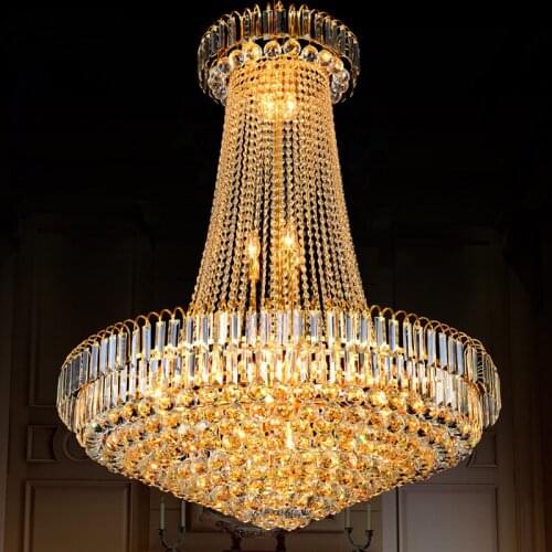 Gold Crystal Chandelier Modern Crystal Chandeliers Lights Fixture Home Indoor Villa Hotel Restaurant Club Drop Light AC110V 220V
