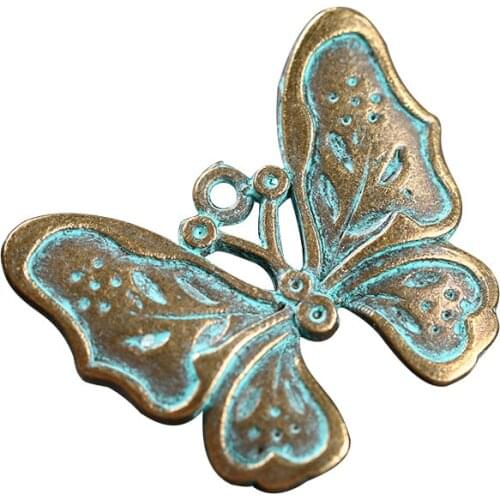 10PCS 23*27mm Ethnic Antique Bronze Butterfly Charms Insect Pendant Jewelry Metal Alloy Jewelry Marking DIY