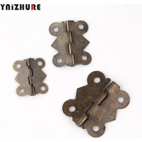 15PCS Mini Bronze Gold Square Antique Door Butterfly Hinges For Wooden Cabinet Drawer Decorative Jewelry Wooden Gift Box Hinges