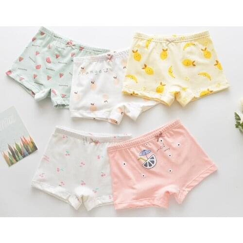 5Pcs/lot Girls Boys Cotton Boxer Briefs Girl Panties Boys Boxer Shorts Childrens Panties Kids Underwear For 2-14 Years BU042