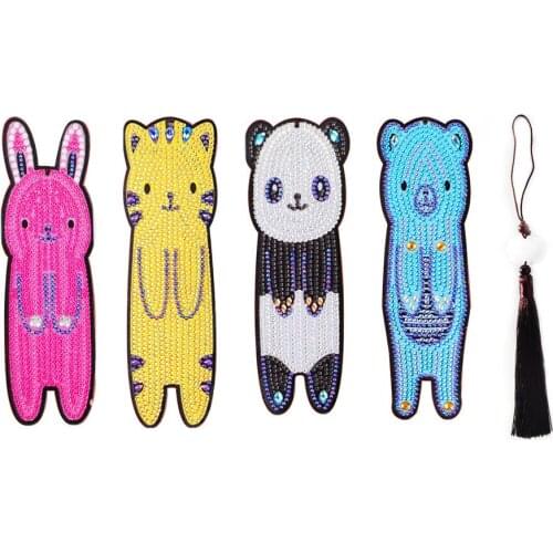 5D Diamond Painting Bookmarks DIY Special-shaped Crystal Diamond Leather Embroidery Tassel Bookmark Crafts