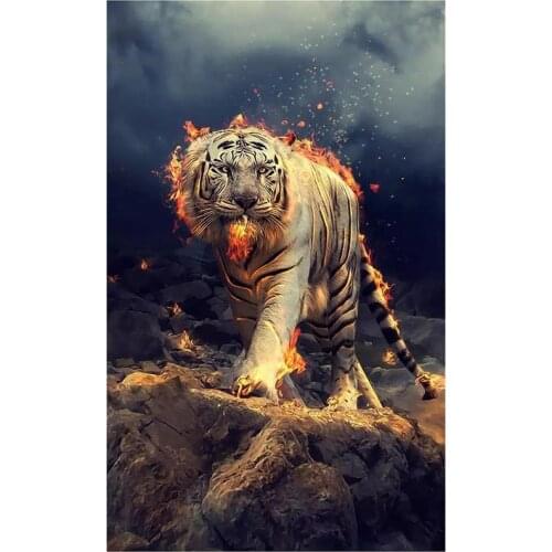 5D DIY Full Round/Square Diamond Painting Animal Tiger 3D Embroidery Cross Stitch Rhinestone Mosaic Home Decor Art Y1221