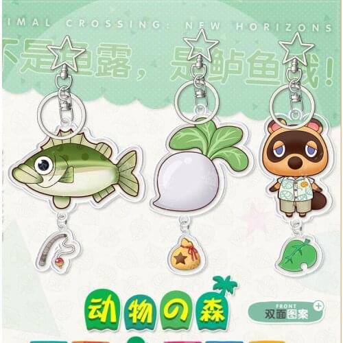 Animal Crossing Tom Nook Son Doll Car Keychains Korea Men Women Lovers Key Chain Pendant Small Cute Keyring Accessories