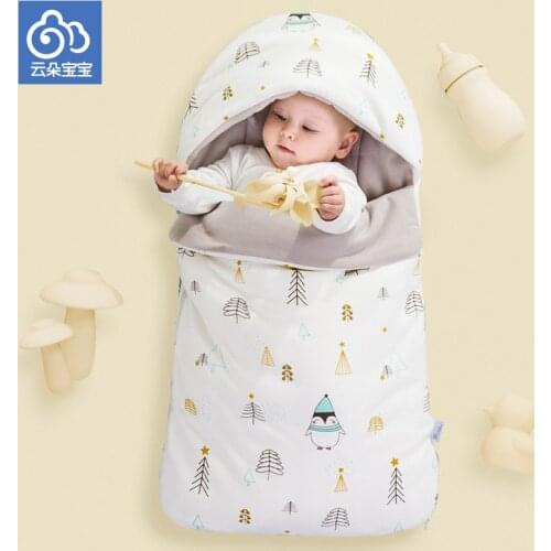 Baby sleeping bag envelope for neonate pure cotton newborn baby infant wrapped in winter stroller bag well done in details