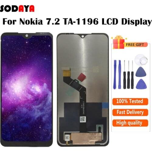 Display For Nokia 7.2 LCD Display TA-1196 Touch Screen Digitizer Assembly Replacement Parts Phone For Nokia 6.2 LCD Assembly