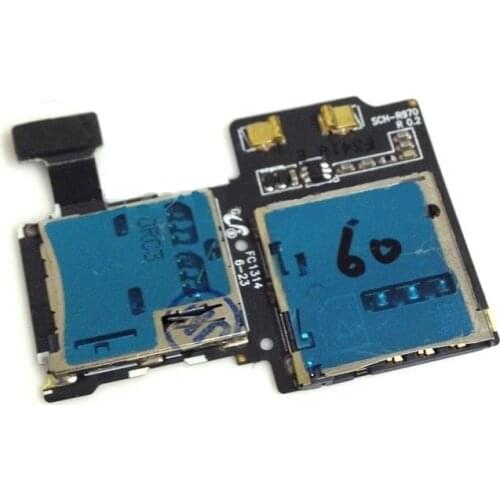 For Samsung Galaxy S4 U.S.Cellular SCH-R970 SIM And MicroSD Memory Card Holder Slot Contact Flex Cable