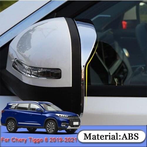 For Chery Tiggo 8 2019-2021 Car Styling 2pcs/set Car Rearview Mirror Rain Eyebrow Sequins Auto Rainproof Sticker Car Accessories