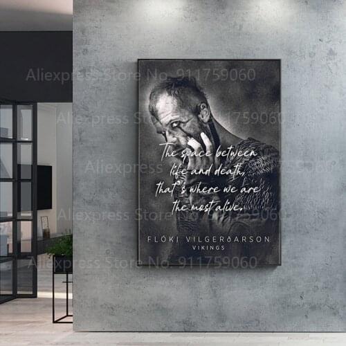Floki Quotes Pictures Vikings TV series Canvas Painting Posters and Prints Modern Wall Art for Livingroom Decoration Cuadros