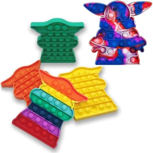 Disney Cartoon Reliver Stress Toys Baby Yoda Push It Bubble Antistress Toys Adult Children Sensory Toy To Relieve Autism