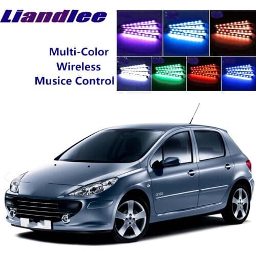 LiandLee For Peugeot 307 2001~2015 Car Interior UnderDash FootWell Seat Accent Music Rhythm Ambient Light